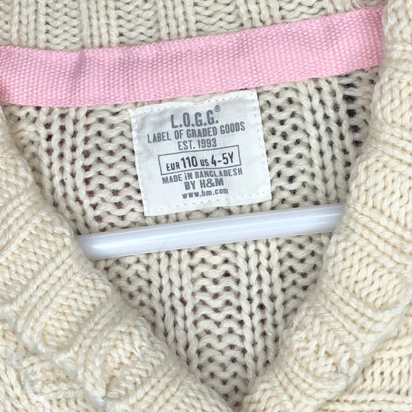H&M Kids Crop Cable Knit Sweater (4-5y) - Picture 3 of 3